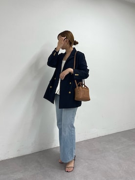 「IACUCCI（イアクッチ）の【予約】クーポラ ALCE（トートバッグ、ブラウン系）」を使った、ma_suzu_さん（レディース・162cm）の春コーディネート