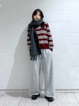 「アイテム（マフラー）」を使った、kannaさん（レディース・163cm）の秋コーディネート