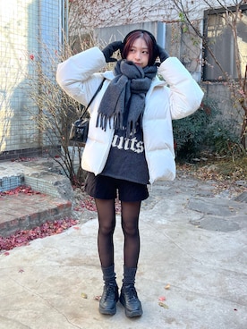 「アイテム（イヤーマフ）」を使った、kannaさん（レディース・163cm）の冬コーディネート