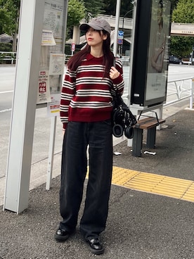 「アイテム（ボストンバッグ）」を使った、kannaさん（レディース・163cm）の秋コーディネート