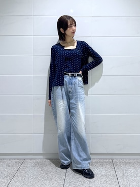 「GOLDY（ゴールディ）のソフィア スター ID プレート ネックレス（ネックレス、シルバー系）」を使った、kannaさん（レディース・163cm）の春コーディネート