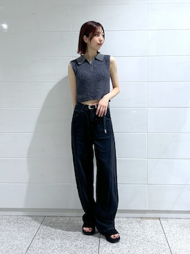 「アイテム（タンクトップ）」を使った、kannaさん（レディース・163cm）の夏コーディネート