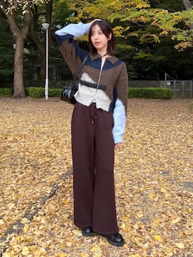 「アイテム（ローファー）」を使った、kannaさん（レディース・163cm）の冬コーディネート