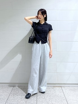 「アイテム（スウェットパンツ）」を使った、kannaさん（レディース・163cm）の秋コーディネート
