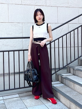 「アイテム（ボストンバッグ）」を使った、kannaさん（レディース・163cm）の秋コーディネート