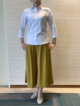 「アイテム（ビジネスシャツ）」を使った、SHIRTS PLAZA 長崎みらいココウォーク店さん（レディース・164cm）の夏コーディネート