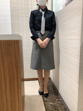 「ネクタイスタイル」｜SHIRTS PLAZA 長崎みらいココウォーク店さん（レディース・164cm）の冬コーディネート