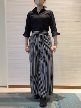 「アイテム（ビジネスシャツ）」を使った、SHIRTS PLAZA 長崎みらいココウォーク店さん（レディース・164cm）の秋コーディネート