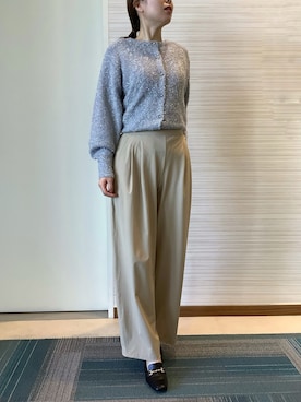 「アイテム（カーディガン/ボレロ、シルバー系）」を使った、SHIRTS PLAZA 長崎みらいココウォーク店さん（レディース・160cm）の秋コーディネート