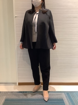 「オケージョン」｜「アイテム（ノーカラージャケット）」を使った、SHIRTS PLAZA 長崎みらいココウォーク店さん（レディース・161cm）の春コーディネート