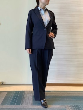 「アイテム（ビジネスシャツ）」を使った、SHIRTS PLAZA 長崎みらいココウォーク店さん（レディース・160cm）の秋コーディネート