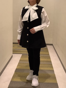「スタンドカラー」｜SHIRTS PLAZA 長崎みらいココウォーク店さん（レディース・148cm）の秋コーディネート