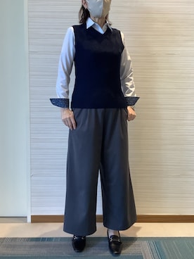 「アイテム（ビジネスシャツ）」を使った、SHIRTS PLAZA 長崎みらいココウォーク店さん（レディース・164cm）の秋コーディネート