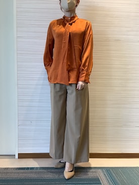 「テラコッタ」｜SHIRTS PLAZA 長崎みらいココウォーク店さん（レディース・164cm）の秋コーディネート