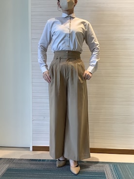 「アイテム（ビジネスシャツ）」を使った、SHIRTS PLAZA 長崎みらいココウォーク店さん（レディース・164cm）の秋コーディネート