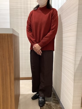 「毛玉になりにくいニット」｜SHIRTS PLAZA 長崎みらいココウォーク店さん（レディース・160cm）の秋コーディネート