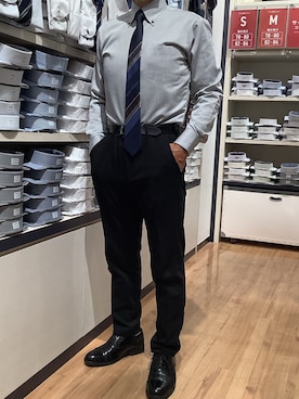 「アイテム（ビジネスシャツ）」を使った、BRICK HOUSE by Tokyo Shirts 川口前川イオンモール店さん（メンズ・165cm）の冬コーディネート