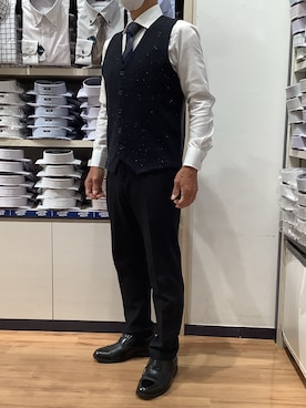 「アイテム（ビジネスシャツ、ホワイト系）」を使った、BRICK HOUSE by Tokyo Shirts 川口前川イオンモール店さん（メンズ・165cm）の秋コーディネート