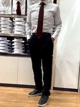 「アイテム（ビジネスシャツ）」を使った、BRICK HOUSE by Tokyo Shirts 川口前川イオンモール店さん（メンズ・165cm）の秋コーディネート