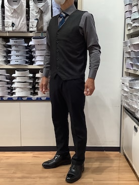 「アイテム（ビジネスシャツ）」を使った、BRICK HOUSE by Tokyo Shirts 川口前川イオンモール店さん（メンズ・165cm）の秋コーディネート