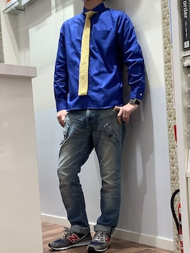 「長袖シャツ」｜BRICK HOUSE シャツ工房 岐阜マーサ21店さん（メンズ・176cm）の夏コーディネート