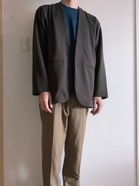 「LAKOLE（ラコレ）のアイテム（Tシャツ/カットソー）」を使った、ぽめさん（メンズ・172cm）の秋コーディネート