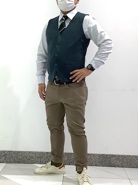 「ベストコーデ」｜「アイテム（フォーマルスーツ/小物）」を使った、BRICK HOUSE シャツ工房 梅田ホワイティ・プチシャン店さん（メンズ・173cm）の春コーディネート