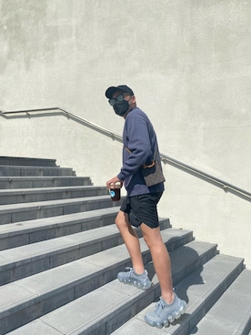 「FOG ESSENTIALS（エフオージーエッセンシャルズ）のアイテム（カーゴパンツ）」を使った、Xavier さん（メンズ・174cm）の夏コーディネート