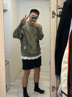 「NIKE(ナイキ)のアイテム(カーゴパンツ)」を使った、Xavier さん(メンズ・174cm)の夏コーディネート