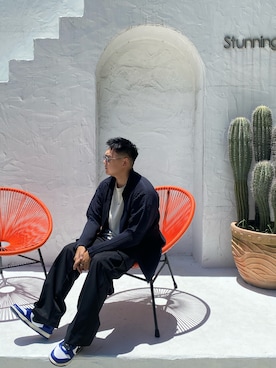 「HOMME PLISSE ISSEY MIYAKE（オムプリッセイッセイミヤケ）のアイテム（ジャケット/アウター）」を使った、Xavier さん（メンズ・174cm）の夏コーディネート