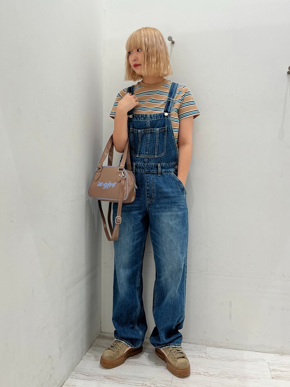 X-girl（エックスガール）の「WIDE TAPERED OVERALL（サロペット