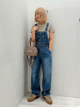 xgirl WIDE TAPERED OVERALL オーバーオール　サロペット X-girl（エックスガール）の「WIDE TAPERED OVERALL（サロペット
