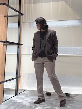 「アイテム（チノパンツ）」を使った、SANNANDESUさん（メンズ・179cm）の秋コーディネート