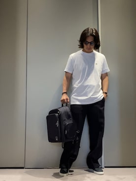 「ジャージーパンツ」｜「アイテム（スリッポン）」を使った、SANNANDESUさん（メンズ・179cm）の秋コーディネート