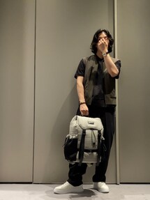 【エンポリオ アルマーニ】バックパック シワ加工ナイロン製 ストラップ付き EMPORIO ARMANI（エンポリオアルマーニ）の「【エンポリオ
