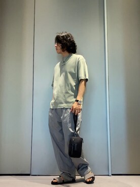 「アイテム（ポーチ、ベージュ系）」を使った、SANNANDESUさん（メンズ・179cm）の夏コーディネート