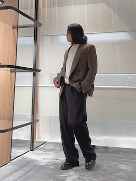 「アイテム（インナーウェア/肌着）」を使った、SANNANDESUさん（メンズ・179cm）の秋コーディネート