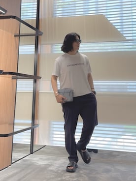 「アイテム（チノパンツ）」を使った、SANNANDESUさん（メンズ・179cm）の夏コーディネート