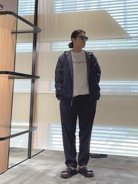 「アイテム（ナイロンジャケット）」を使った、SANNANDESUさん（メンズ・179cm）の秋コーディネート