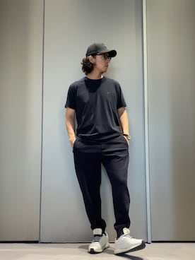 「ジャージーパンツ」｜「アイテム（キャップ）」を使った、SANNANDESUさん（メンズ・179cm）の夏コーディネート