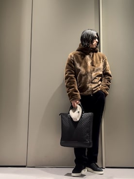 「リバーシブル」｜「アイテム（ニットキャップ/ビーニー）」を使った、SANNANDESUさん（メンズ・178cm）の冬コーディネート