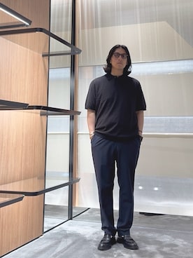 「アイテム（チノパンツ、ブルー系）」を使った、SANNANDESUさん（メンズ・179cm）の夏コーディネート