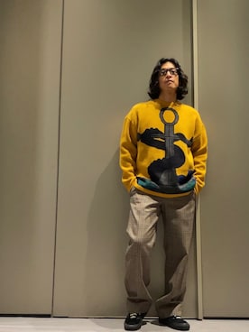 「マスタード」｜「アイテム（その他）」を使った、SANNANDESUさん（メンズ・179cm）の秋コーディネート