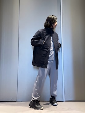 「ジャージーパンツ」｜「アイテム（ジャケット/アウター）」を使った、SANNANDESUさん（メンズ・178cm）の春コーディネート