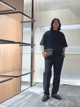 「アイテム（チノパンツ）」を使った、SANNANDESUさん（メンズ・179cm）の夏コーディネート