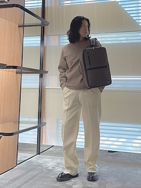 「アイテム（バックパック/リュック）」を使った、SANNANDESUさん（メンズ・179cm）の秋コーディネート