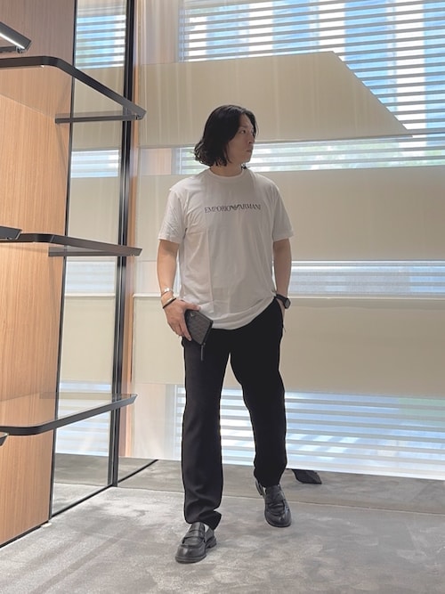 エンポリオ アルマーニ】ローファー ブラッシュドレザー製