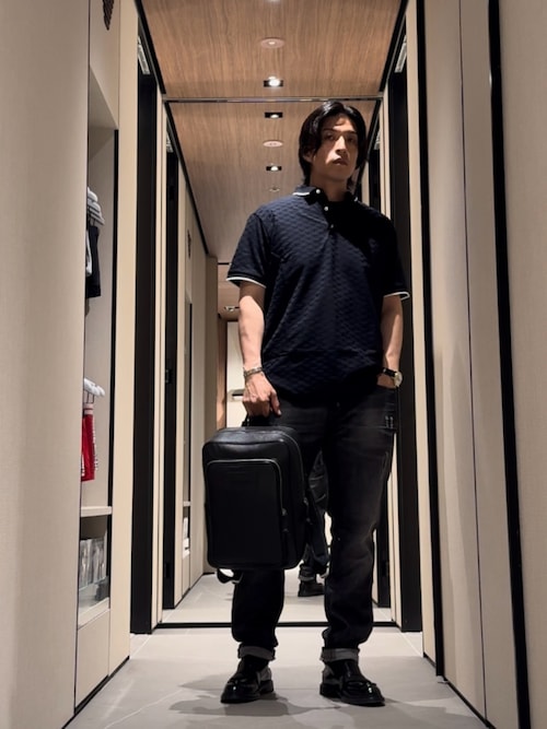 パソコン EMPORIO ARMANI エンポリオ アルマーニ】バックパック タンブルレザー製 ノート