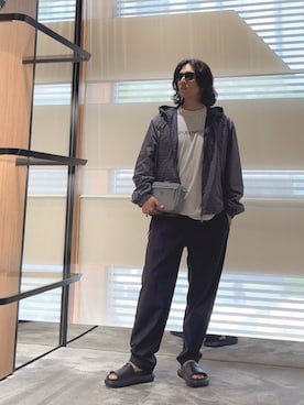 「アイテム（ナイロンジャケット）」を使った、SANNANDESUさん（メンズ・179cm）の秋コーディネート