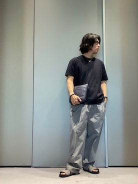 「アイテム（メッセンジャーバッグ、ブルー系）」を使った、SANNANDESUさん（メンズ・179cm）の夏コーディネート
